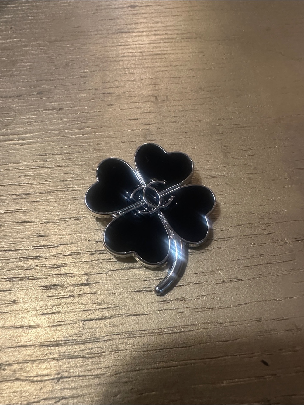 FASHION- Black Clover Four-Leaf Brooch